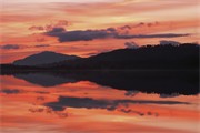Loch Insh at sunset. Cairngorms National Park, Scotland. October. 